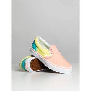 NWT Girls Asher Vans Colorblock Pastel Slip-on Preschool US Size 1